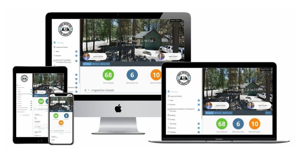 Tahoe Advantage Home Inspections sample inspection report mockup